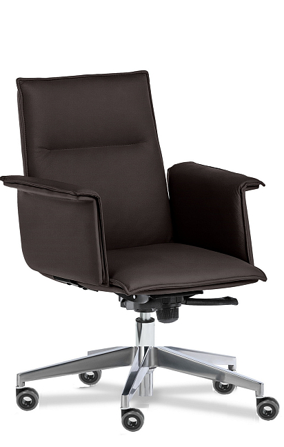 Кресло для руководителя Эпсилон люкс хром В Темно-коричневая кожа Madras Chocolate
