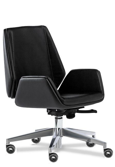 Кресло для руководителя Siena Chrome (Sl) B Кожа черная Madras