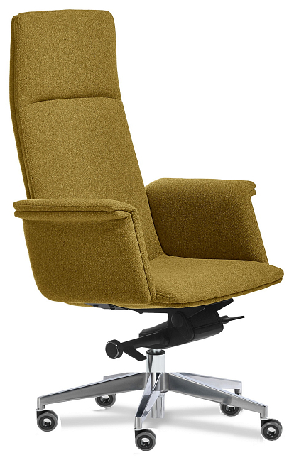 Кресло Эпсилон люкс хром A ткань Ткань рогожка желтая Woolly 521