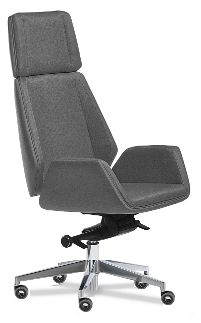 Кресло для руководителя Siena Chrome  (Si) A ткань                                                              Ткань рогожка серо-голубая Sherlock 975