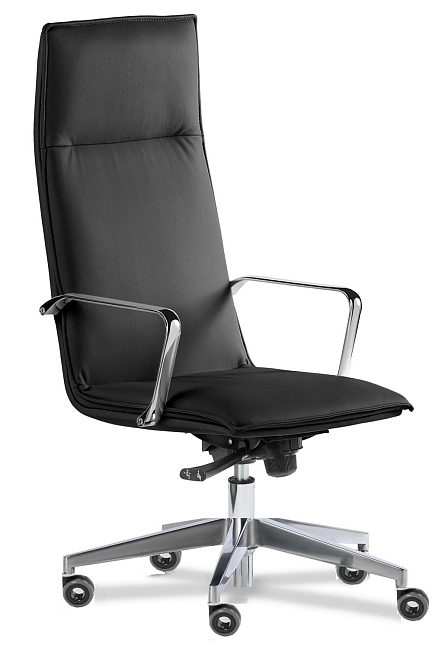 Кресло для руководителя Эпсилон лайн хром А  Кожа черная Madras