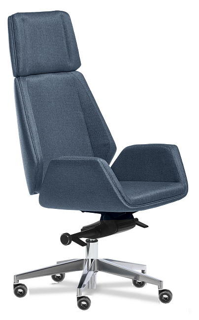 Кресло для руководителя Siena Chrome  (Si) A ткань                                                              Ткань рогожка светло-синяя Sherlock 750