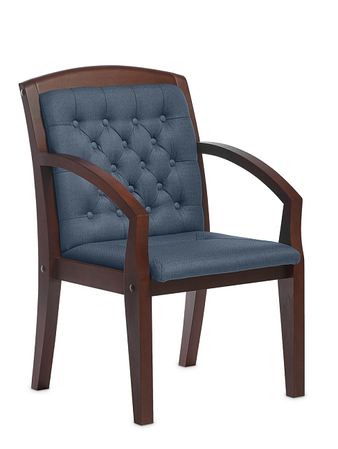 Кресло для посетителей  Цурих D ткань Ткань рогожка синяя Sherlock 784