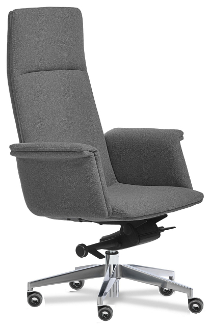 Кресло Эпсилон люкс хром A ткань Ткань рогожка серая Woolly 996