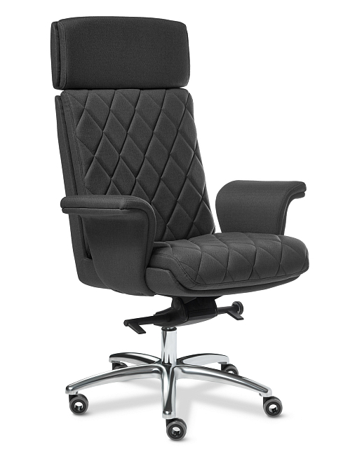 Кресло Сплит хром (Z) А прострочка ткань Ткань рогожка черная