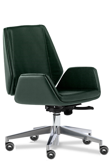 Кресло для руководителя Siena Chrome (Sl) B Кожа зеленая Madras Verde