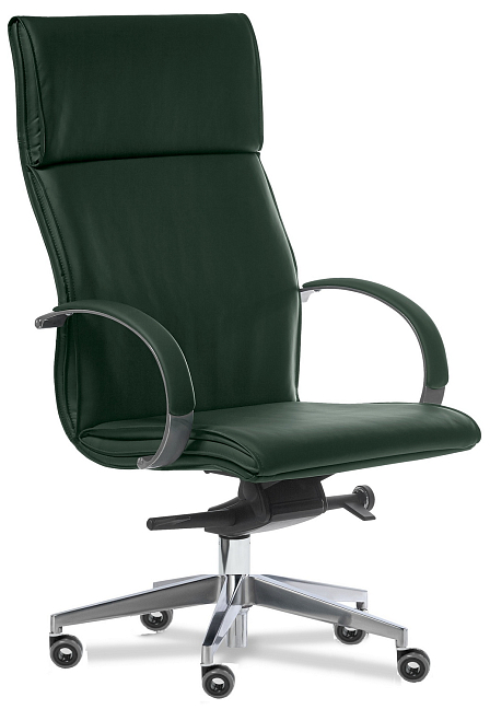 Кресло для руководителя Laguna Chrome (Si) A Кожа зеленая Madras Verde