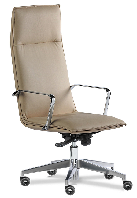 Кресло для руководителя Эпсилон лайн хром А  Кожа бежевая Madras Naturale