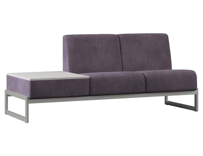 Двухместный диван со столиком справа Smart SM-02 SM-02.ST(R) Ткань Velutto 19