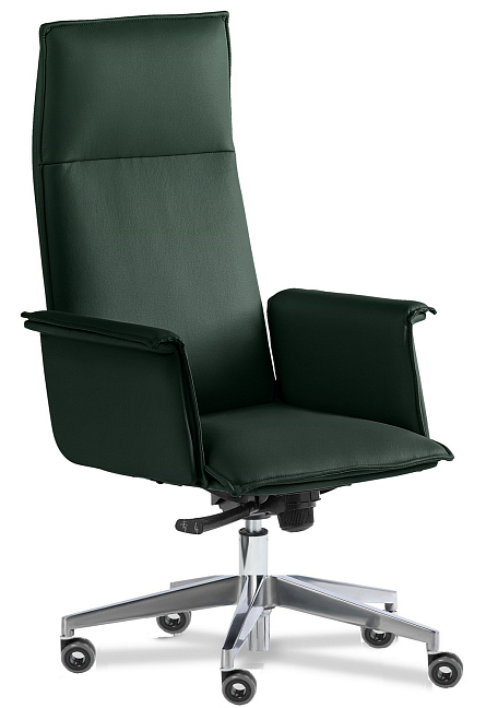 Кресло для руководителя Эпсилон люкс хром A Кожа зеленая Madras Verde