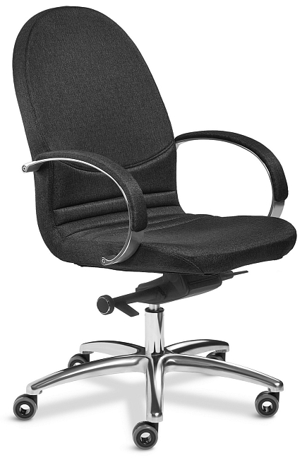 Кресло Самба V chrome ткань Ткань рогожка черная