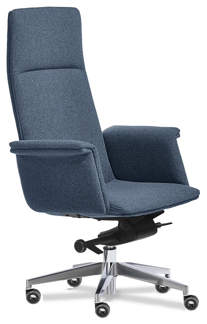 Кресло Эпсилон люкс хром A ткань Ткань рогожка серо-голубая Woolly 751