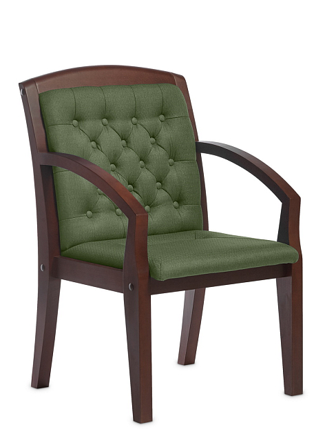 Кресло для посетителей  Цурих D ткань Ткань рогожка зелёная Sherlock 653