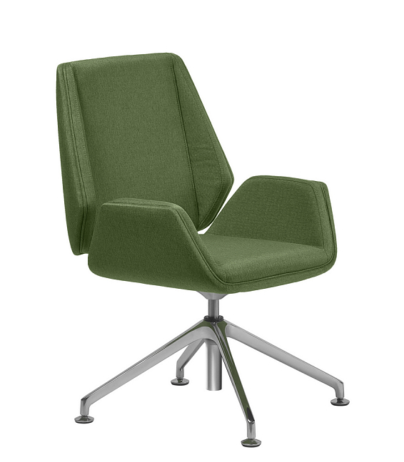 Кресло Siena Chrome B4L ткань Ткань рогожка зелёная Sherlock 653
