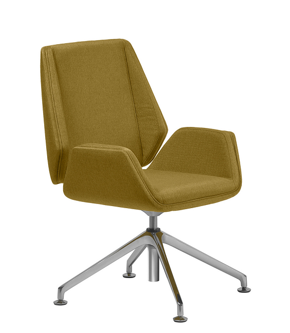 Кресло Siena Chrome B4L ткань Ткань рогожка желтая Sherlock 520